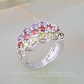 jewelry zhefan stock in 925 pink zircon black gold plated silver ring for gilr